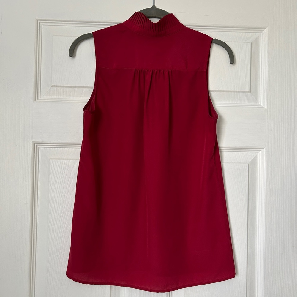 J. Crew Factory Ruffle Shirt Red - Picture 2 of 2